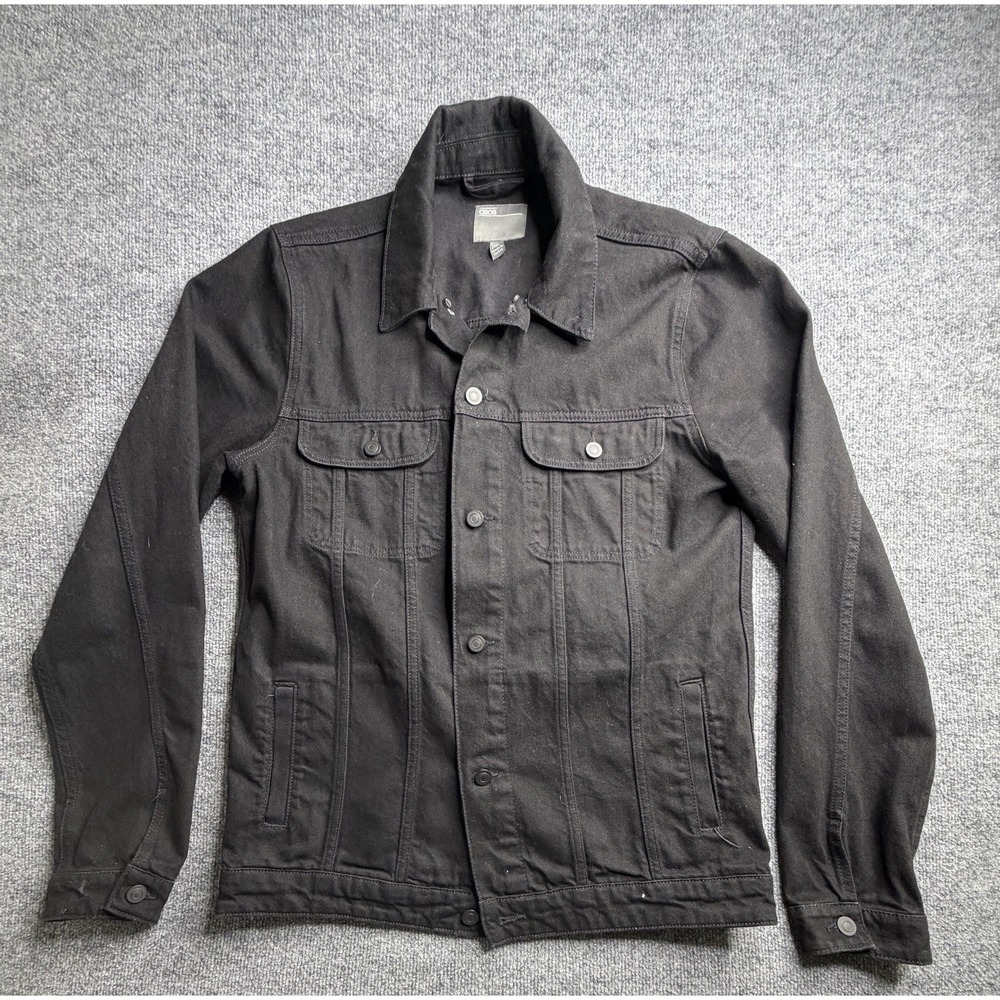 ASOS Black Men's Denim Jacket Size XL Bottom‎ Up